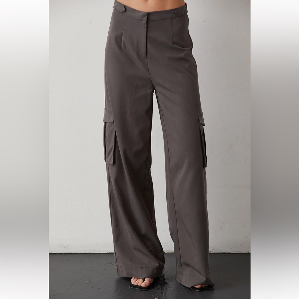 Crescent | Grey High Waisted Utility Pants | Sz Sm